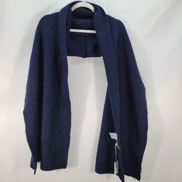AE77 100% Cashmere Navy Scarf Size OS - Picture 1 of 7